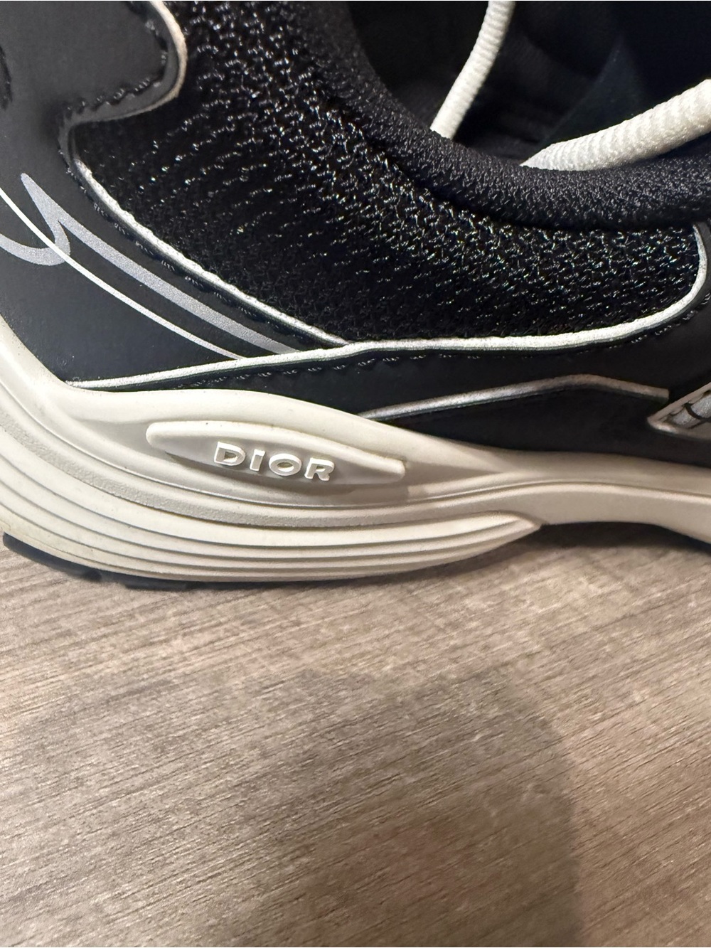 Dior Black, White & Gray Men’s Logo Panel Sneakers - Picture 7 of 11